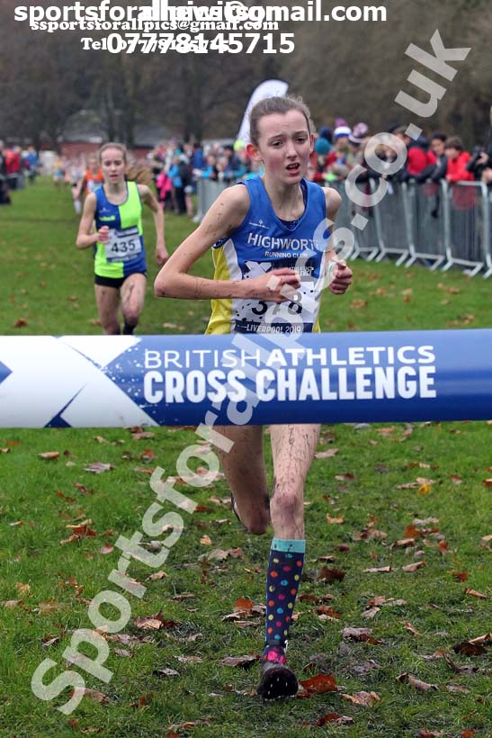 Girls under-15s, 2019 European Cross Country Trials and British Cross Challenge, Sefton Park, Liverpool.  Photo: David T. Hewitson/Sports for All Pics